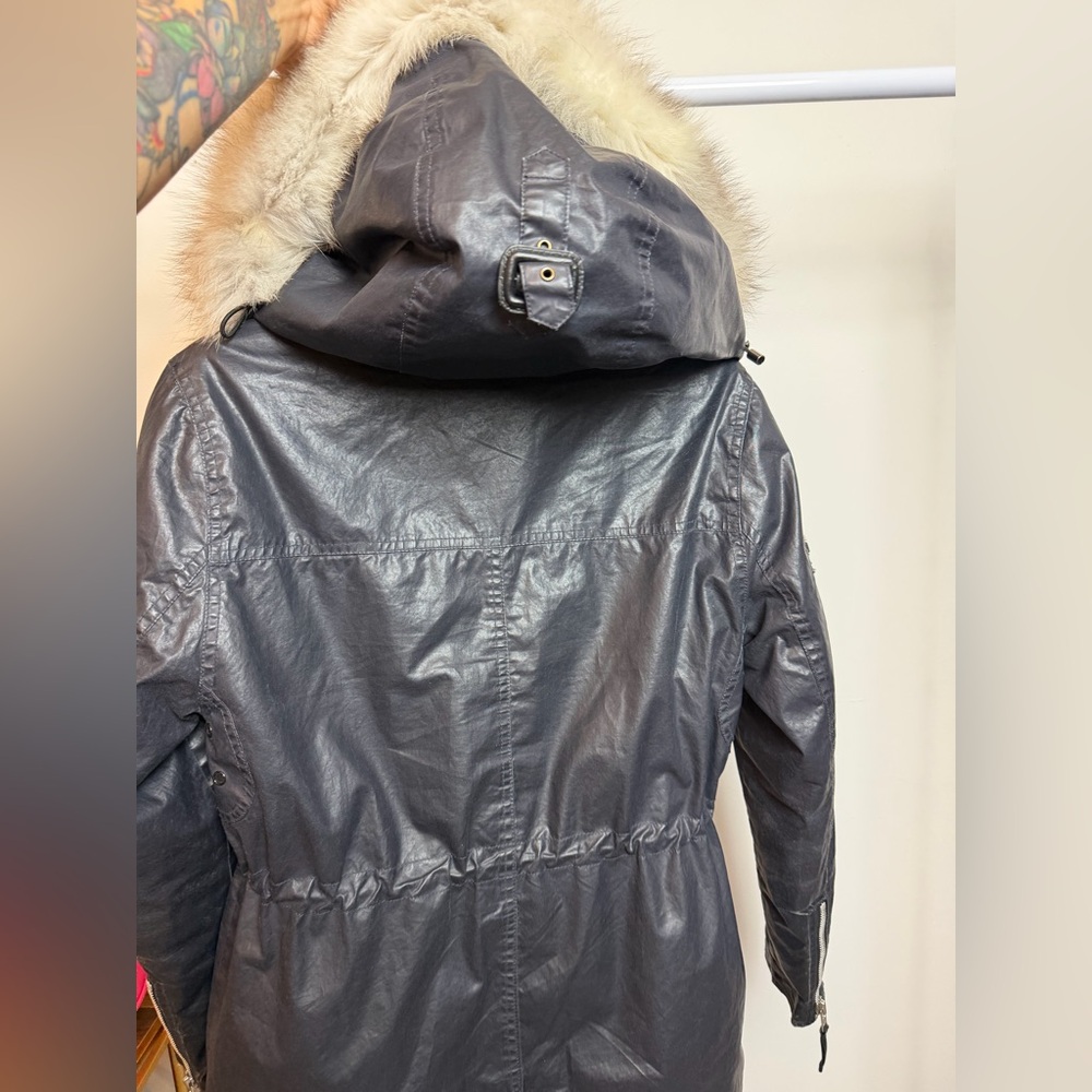 SAM. New York Rare Early 2010s Layered Parka with Genuine Finnish White Fox Fur - Picture 4 of 17